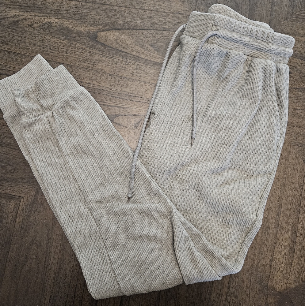 Gray Waffle Knit Joggers